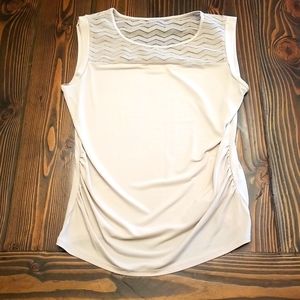 New York and Co sleeveless and ruched top